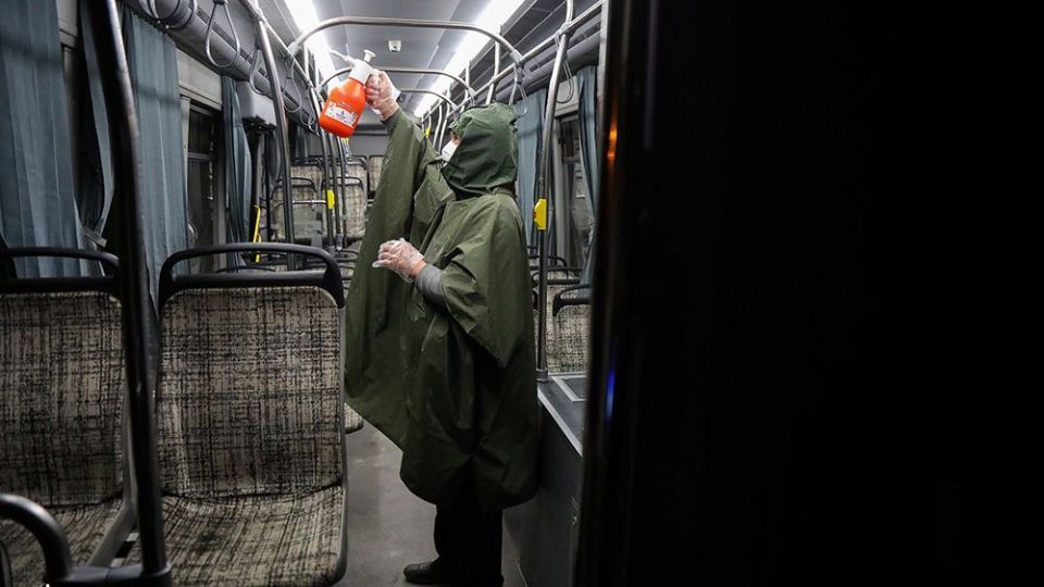 ضدعفونی ناوگان اتوبوسرانی شهر قم