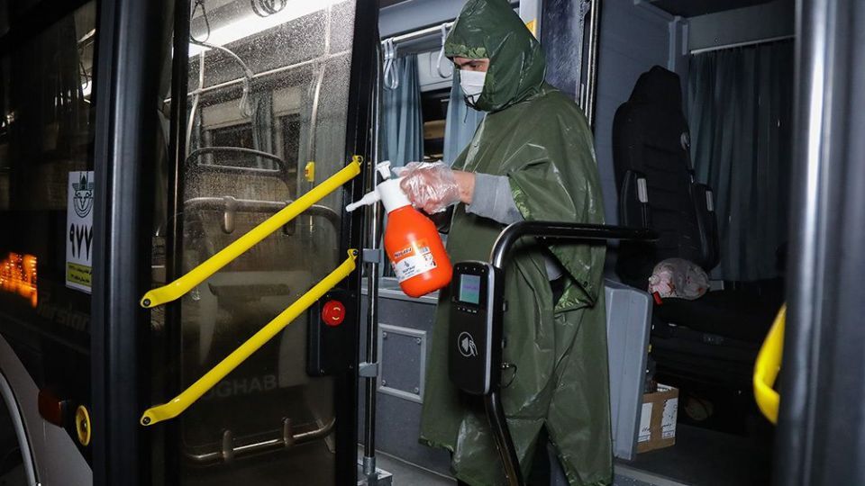 ضدعفونی ناوگان اتوبوسرانی شهر قم