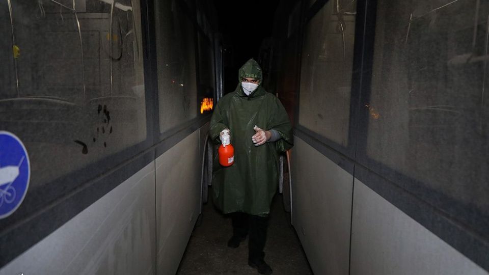 ضدعفونی ناوگان اتوبوسرانی شهر قم