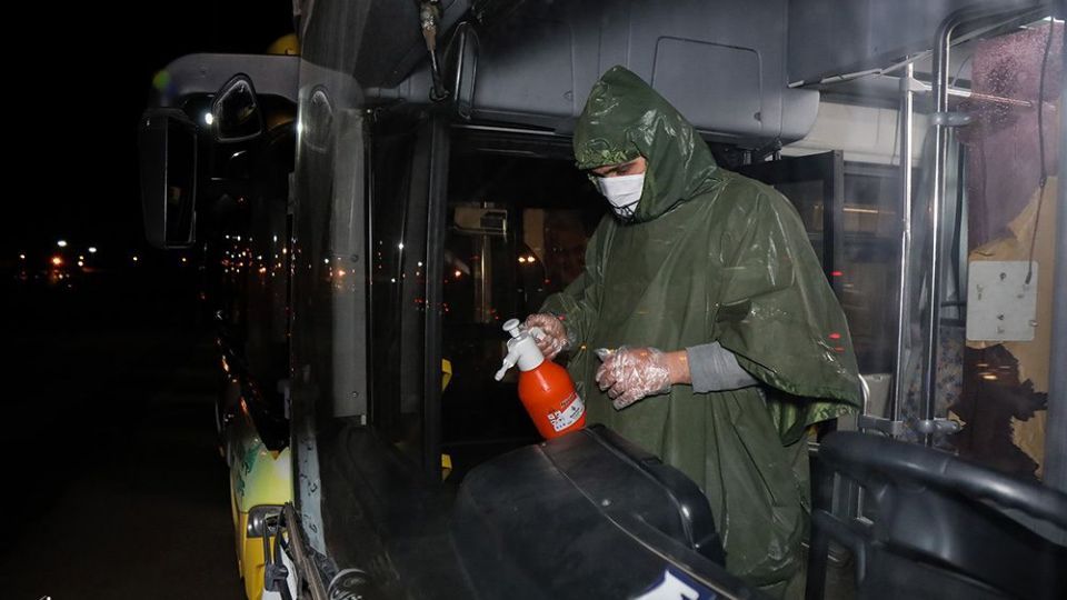 ضدعفونی ناوگان اتوبوسرانی شهر قم