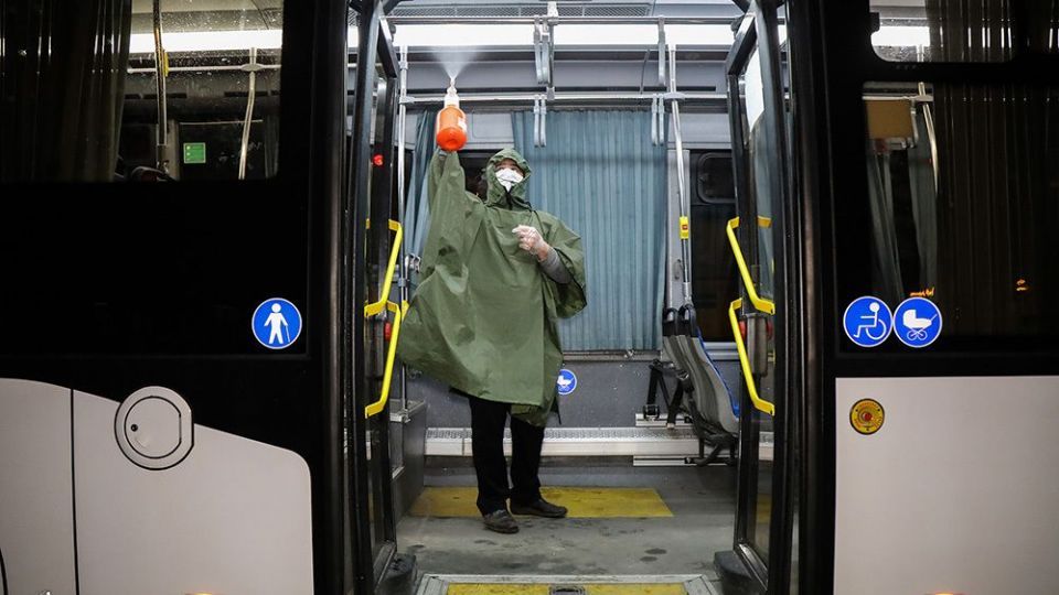 ضدعفونی ناوگان اتوبوسرانی شهر قم