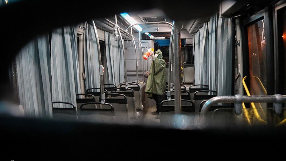 ضدعفونی ناوگان اتوبوسرانی شهر قم