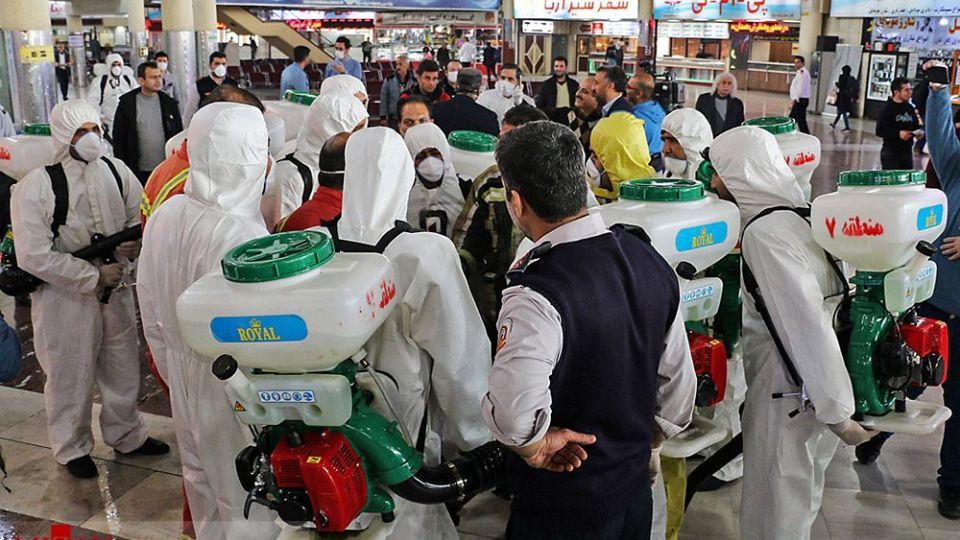  ضدعفونی کردن پایانه جنوب تهران