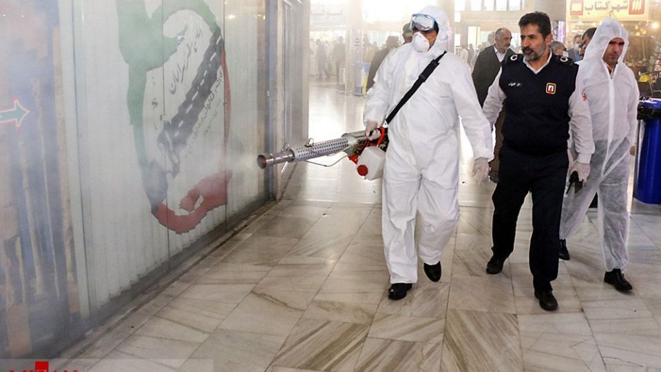  ضدعفونی کردن پایانه جنوب تهران