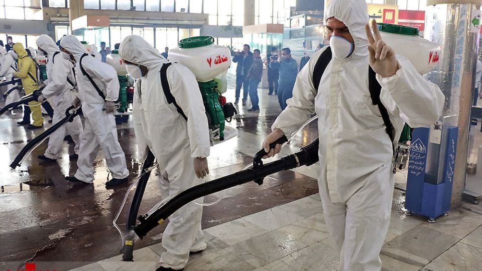  ضدعفونی کردن پایانه جنوب تهران