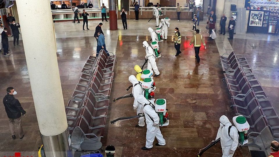  ضدعفونی کردن پایانه جنوب تهران