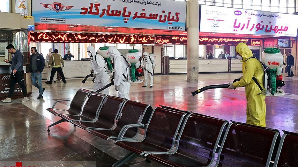  ضدعفونی کردن پایانه جنوب تهران