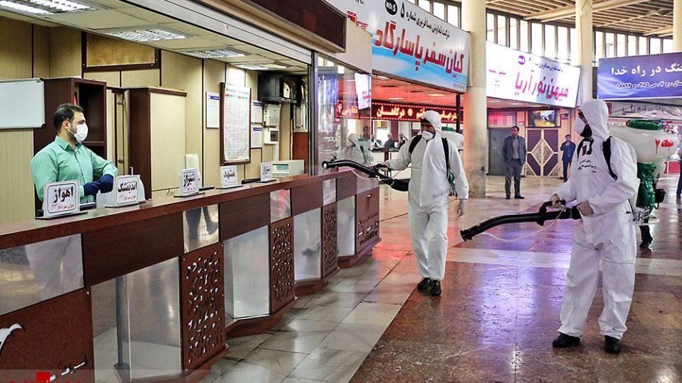  ضدعفونی کردن پایانه جنوب تهران