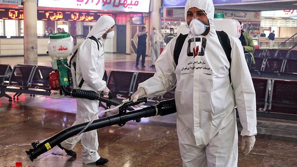  ضدعفونی کردن پایانه جنوب تهران