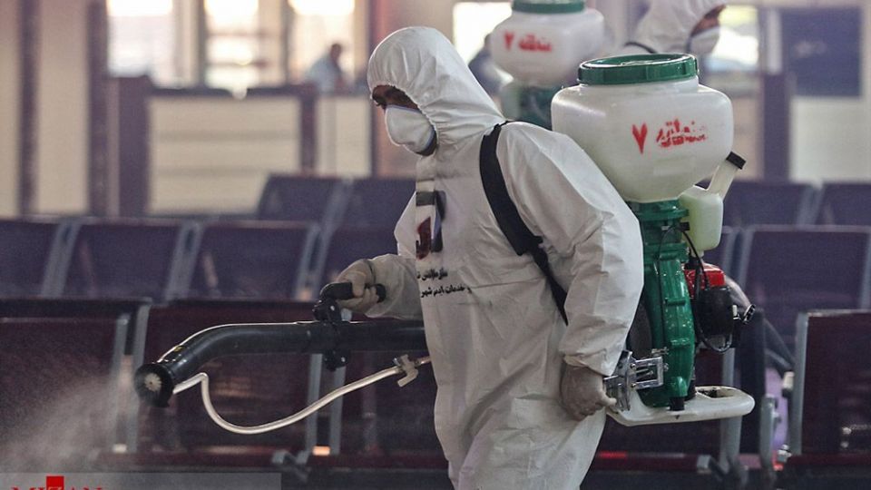  ضدعفونی کردن پایانه جنوب تهران