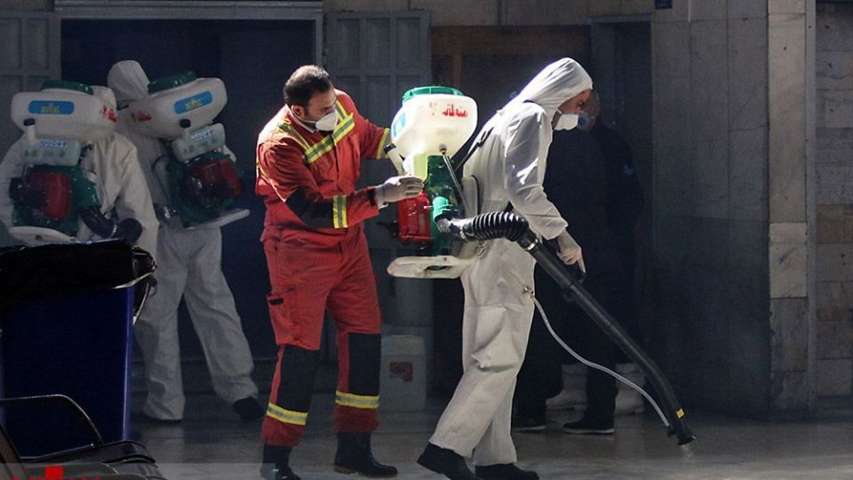  ضدعفونی کردن پایانه جنوب تهران