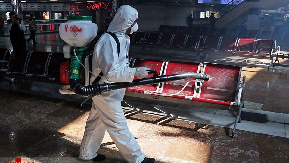  ضدعفونی کردن پایانه جنوب تهران