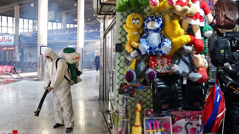  ضدعفونی کردن پایانه جنوب تهران