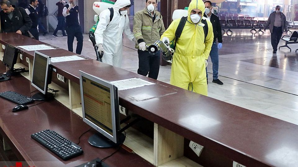  ضدعفونی کردن پایانه جنوب تهران