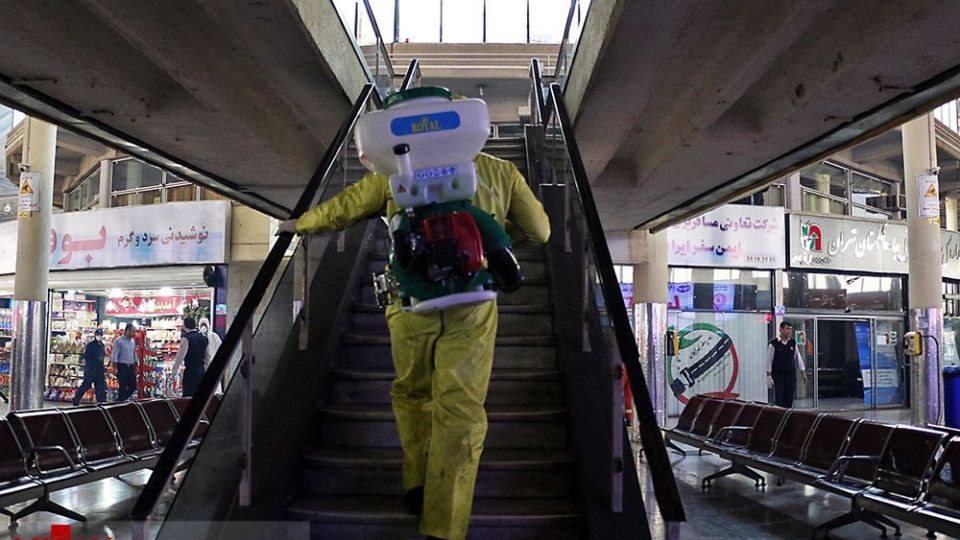  ضدعفونی کردن پایانه جنوب تهران