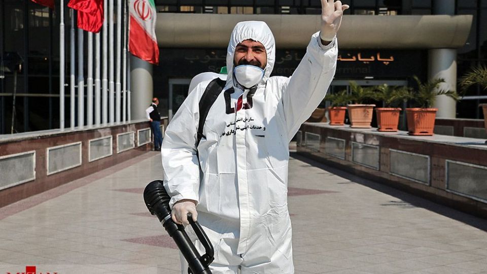  ضدعفونی کردن پایانه جنوب تهران