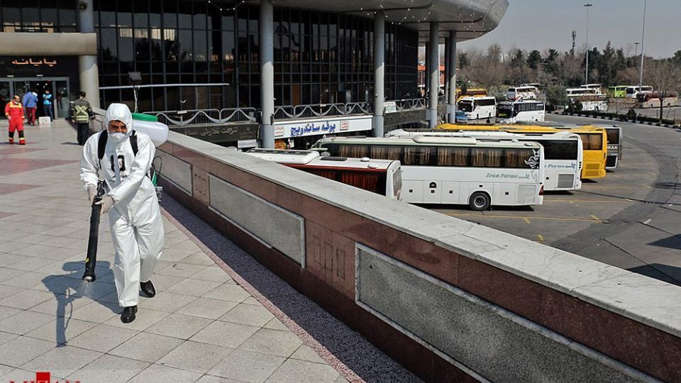  ضدعفونی کردن پایانه جنوب تهران