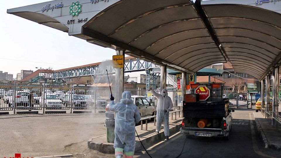  ضدعفونی کردن پایانه جنوب تهران