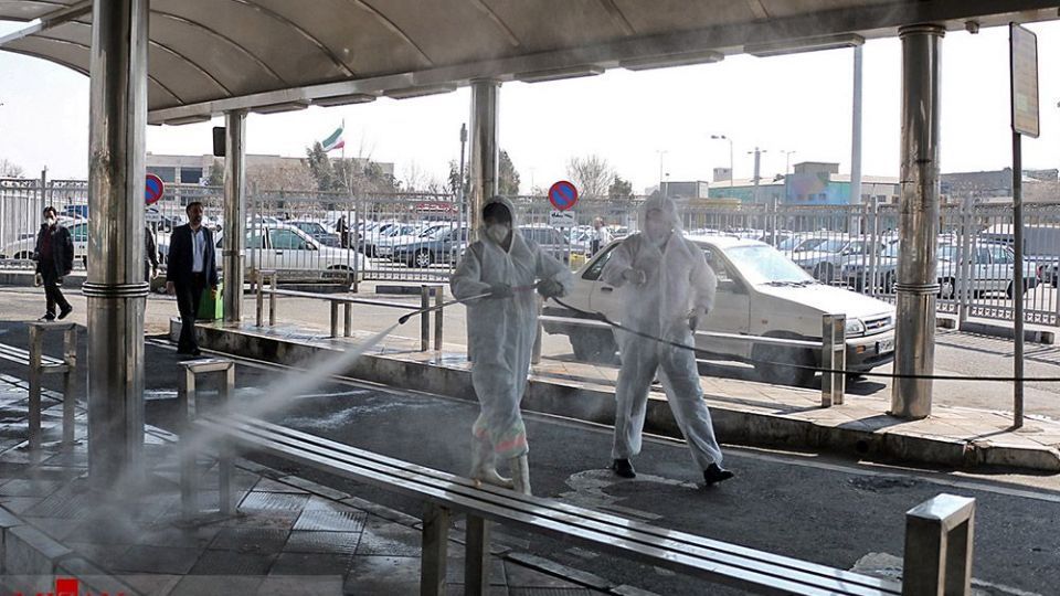  ضدعفونی کردن پایانه جنوب تهران