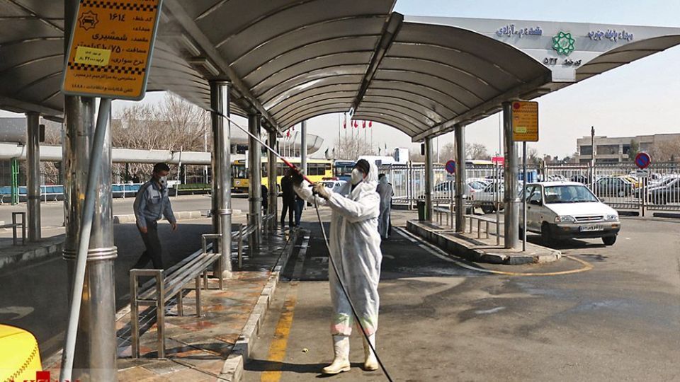  ضدعفونی کردن پایانه جنوب تهران