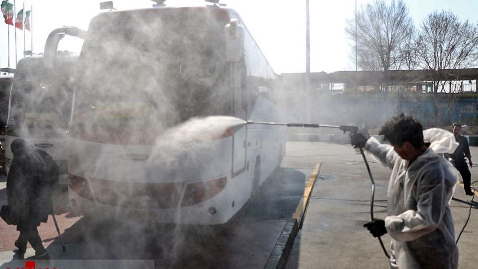  ضدعفونی کردن پایانه جنوب تهران