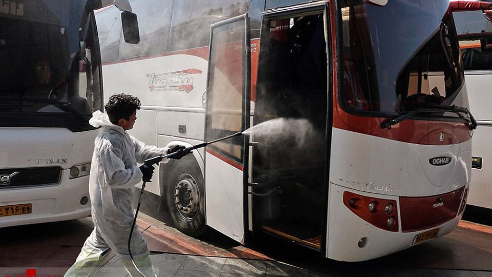  ضدعفونی کردن پایانه جنوب تهران