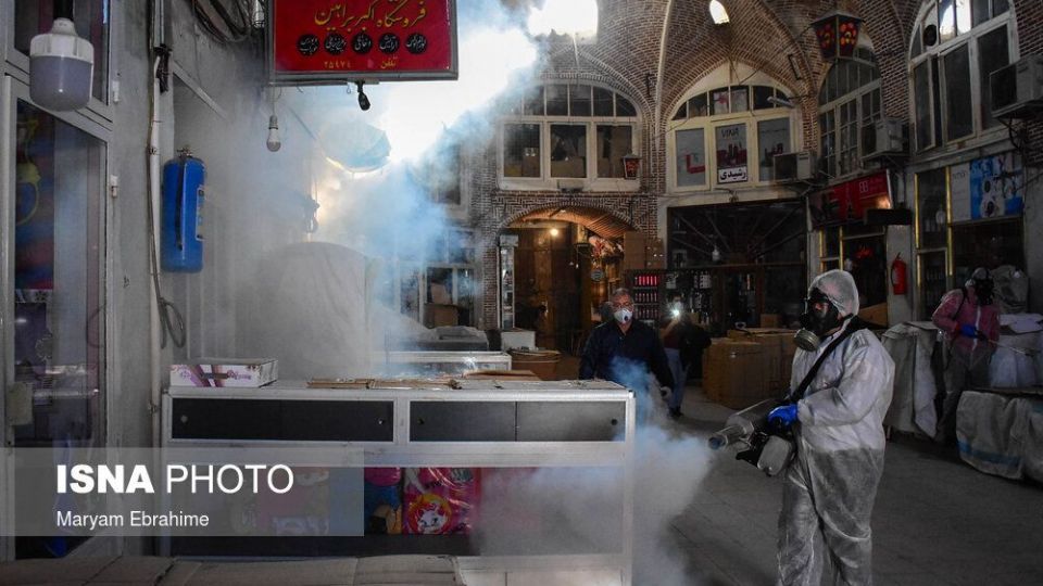 ضدعفونی کردن بازار بزرگ تبریز