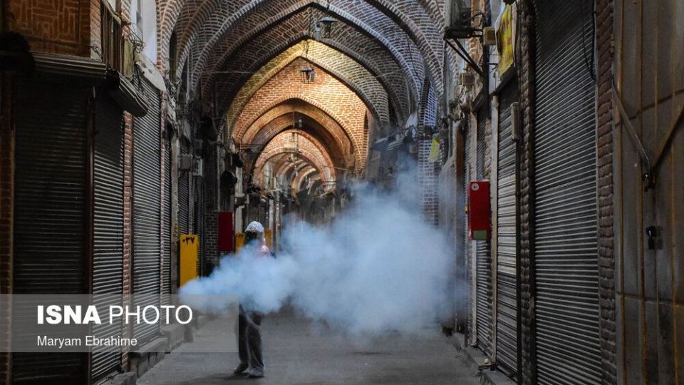 ضدعفونی کردن بازار بزرگ تبریز