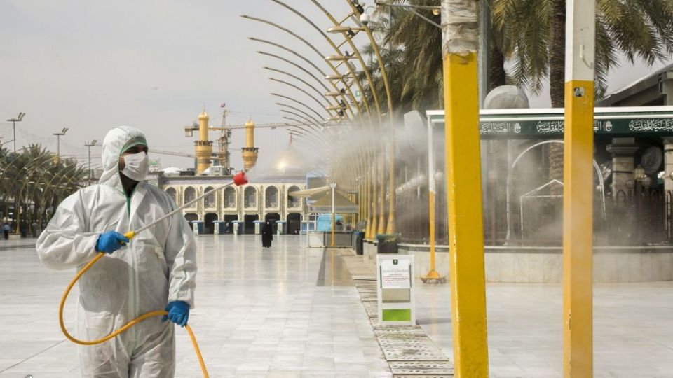 عملیات ضدعفونی در کربلای معلی