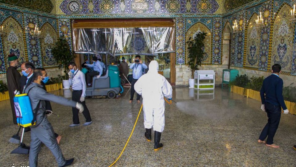 عملیات ضدعفونی در کربلای معلی