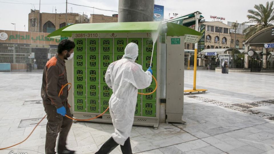 عملیات ضدعفونی در کربلای معلی