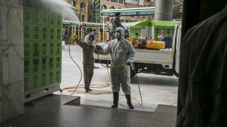 عملیات ضدعفونی در کربلای معلی