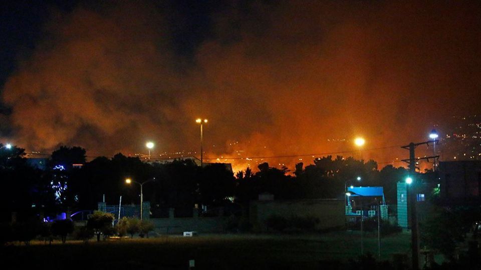 آتش سوزی در بوستان ولایت - تهران