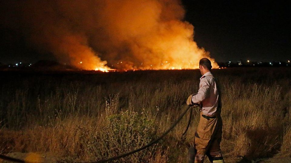 آتش سوزی در بوستان ولایت - تهران