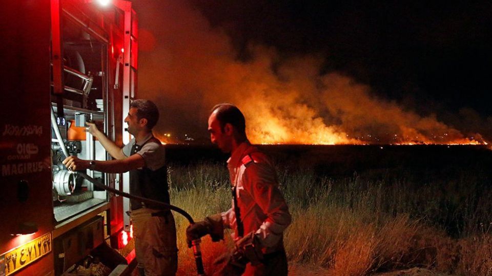 آتش سوزی در بوستان ولایت - تهران