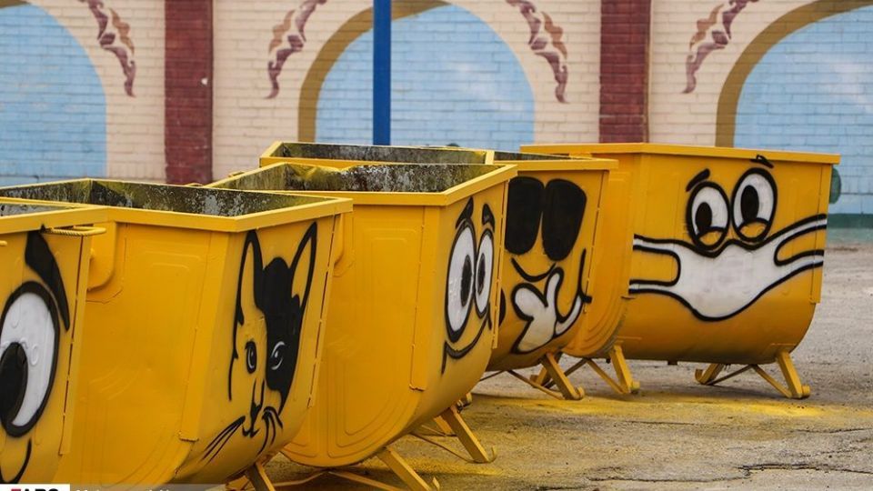 رنگ آمیزی ویژه سطل های زباله در اهواز