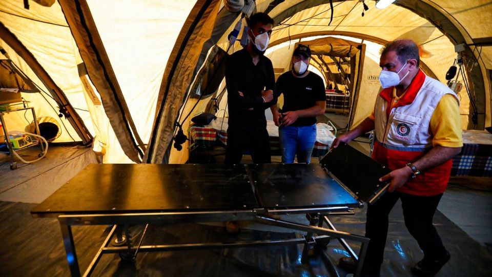 افتتاح بیمارستان صحرایی هلال‌احمر با حضور سفیر ایران در لبنان