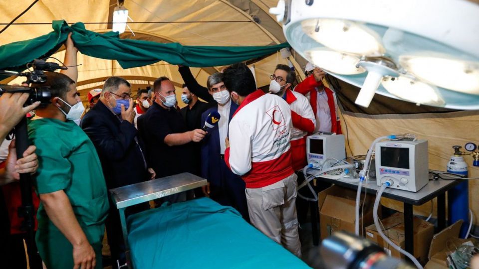 افتتاح بیمارستان صحرایی هلال‌احمر با حضور سفیر ایران در لبنان