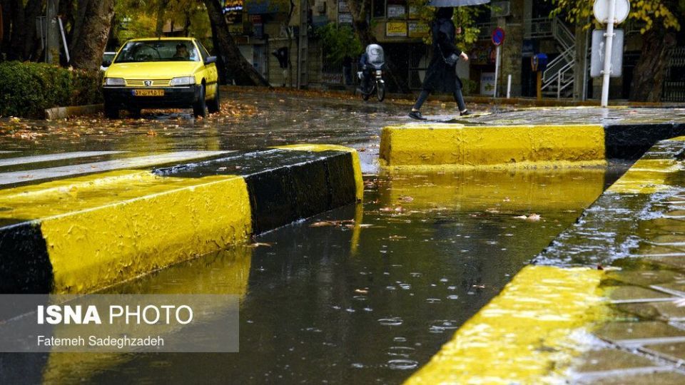 باران پاییزی در اصفهان
