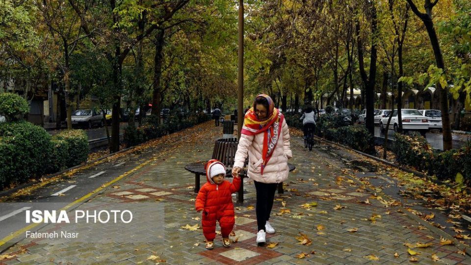 باران پاییزی در اصفهان