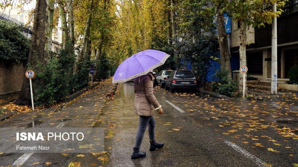 باران پاییزی در اصفهان