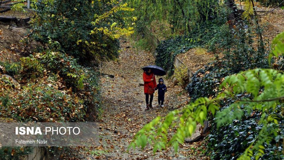 باران پاییزی در اصفهان