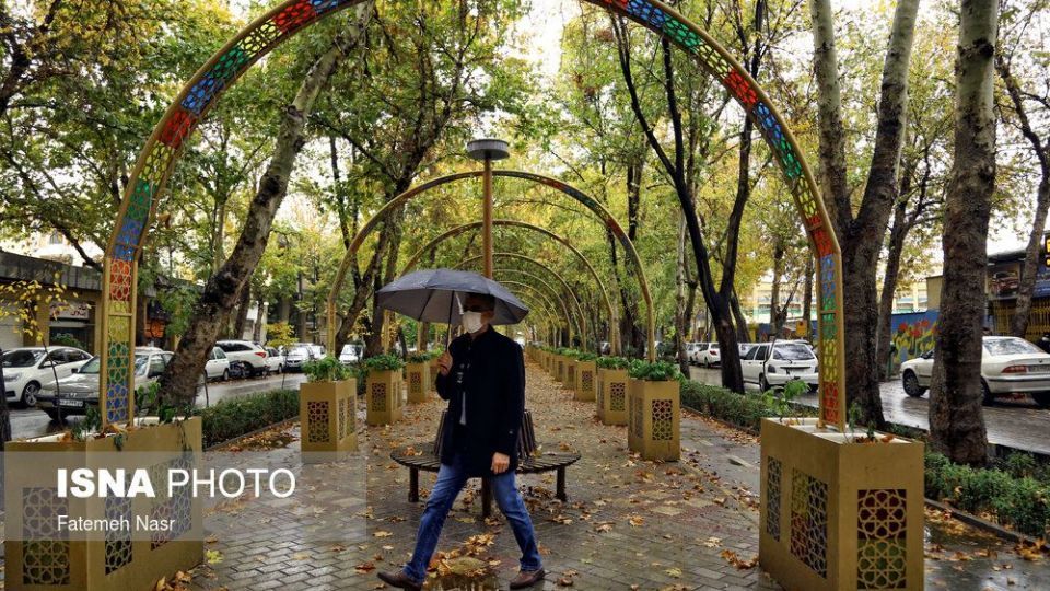 باران پاییزی در اصفهان