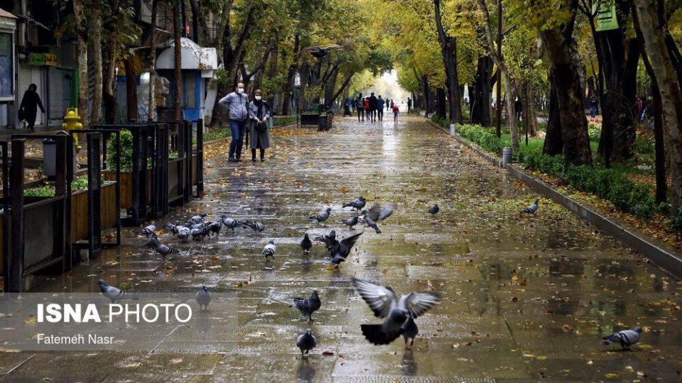 باران پاییزی در اصفهان