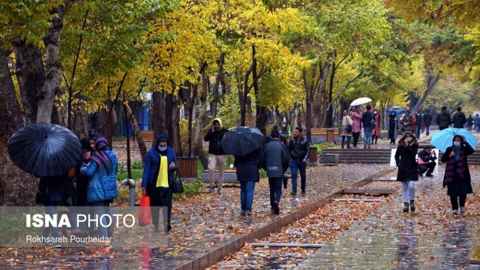 باران پاییزی در اصفهان