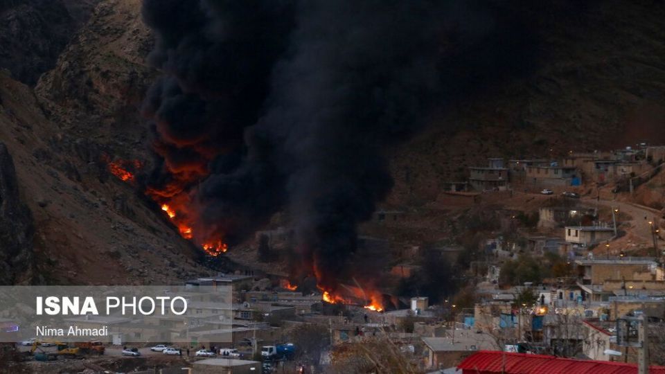 آتش سوزی در خط لوله انتقال نفت مارون