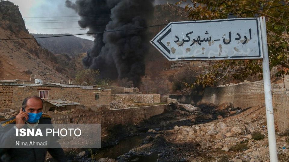 آتش سوزی در خط لوله انتقال نفت مارون