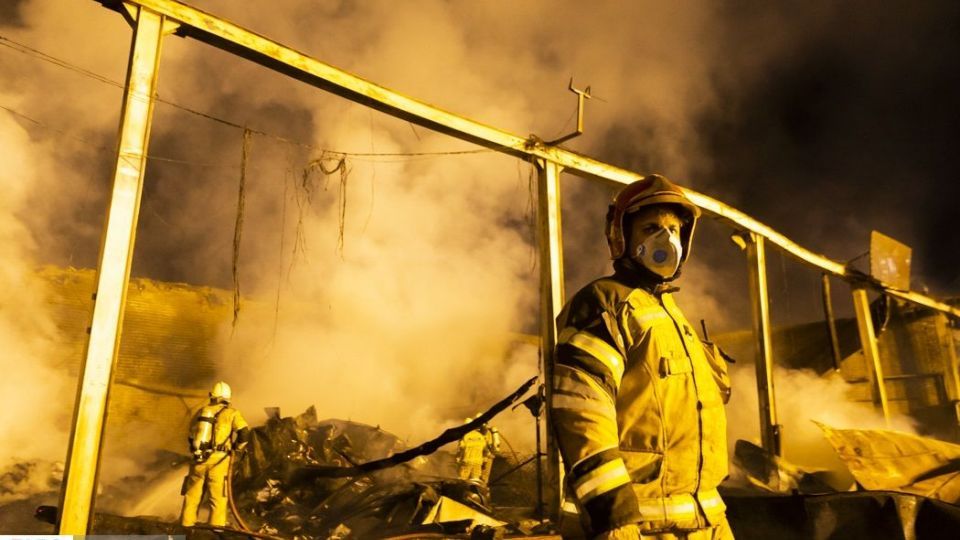 آتش سوزی در بازار تهران