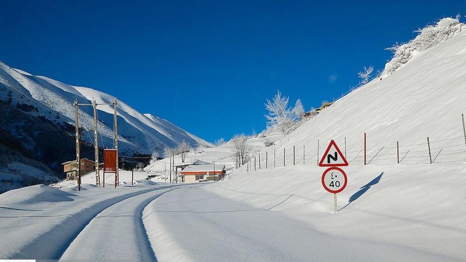 بارش برف در ارتفاعات چالوس