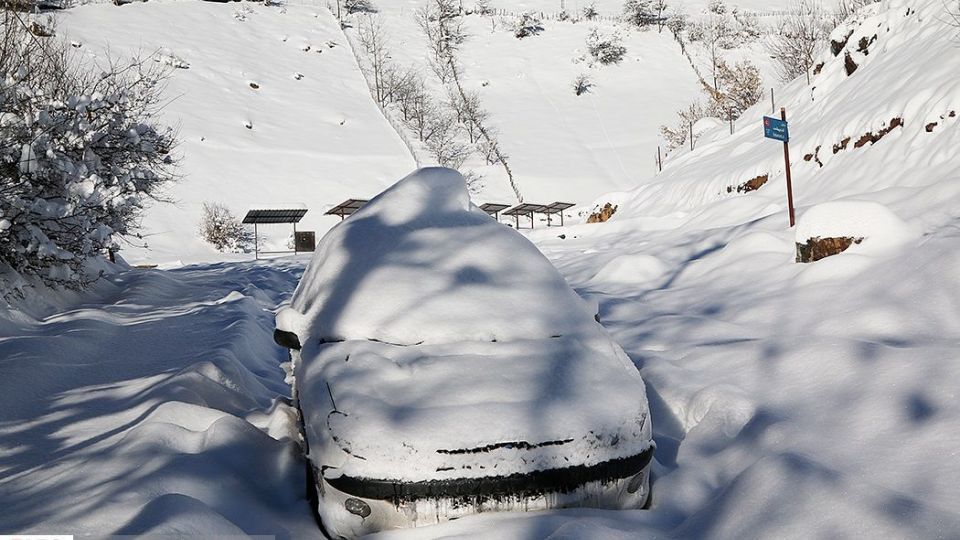 بارش برف در ارتفاعات چالوس